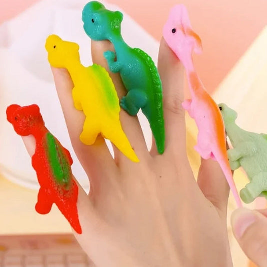 Dinozauru figūriņas- uzpirksteņu rotaļlietas (10 gab.)